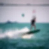 A powered wake foiling session showcasing the thrill of levitating above the water surface