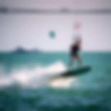 A powered wake foiling session showcasing the thrill of levitating above the water surface