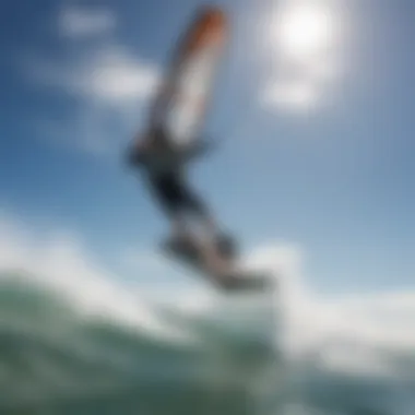 Close-up of an advanced aero camera mounted on a kiteboard