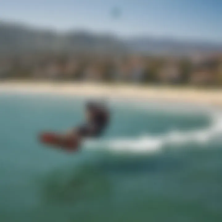 A vibrant kiteboarding community engaged in filming with aero cameras