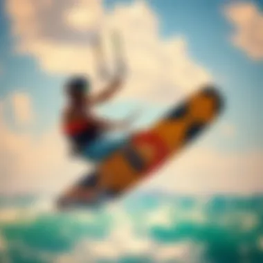 Kiteboarding action on a stunning ocean backdrop