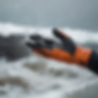 Demonstration of gloves in various weather conditions