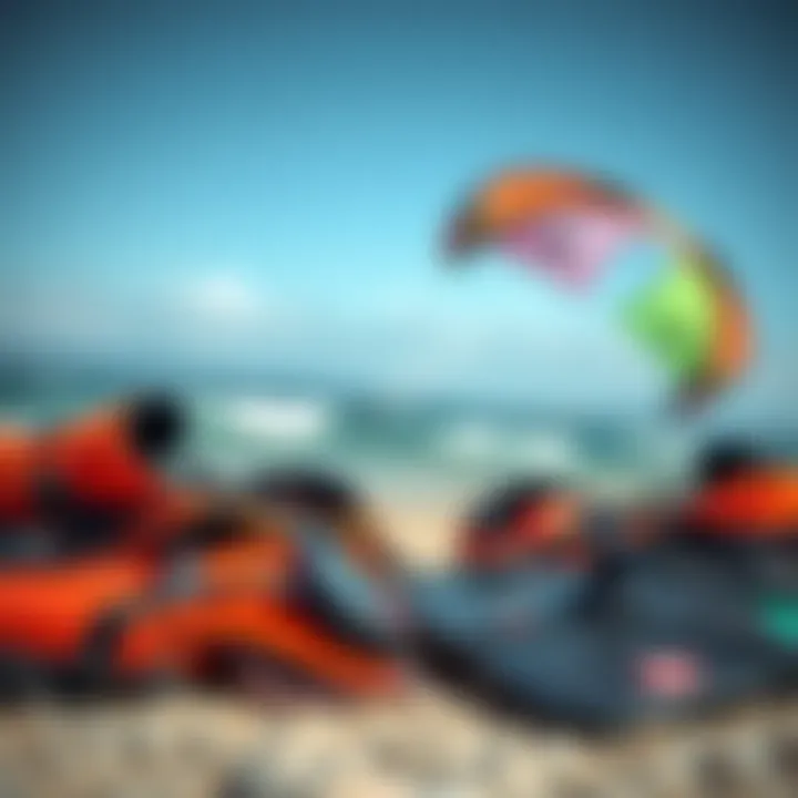 A comparison of used and new kiteboarding gear highlighting differences.