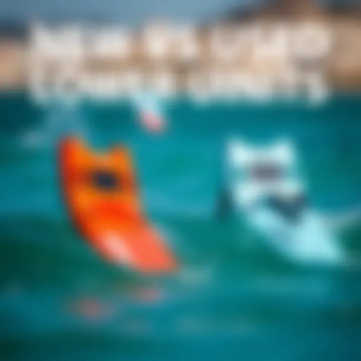 Side-by-side comparison of new and used lower units in kiteboarding