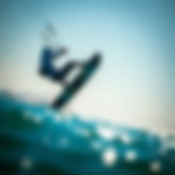 An advanced kiteboarder performing a trick over shimmering waters