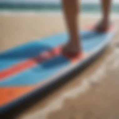 Detailed View of Wing Sup Board Design Close-up of a high-quality wing sup board showcasing its sleek design and features.