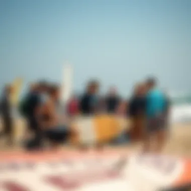 Community Impact and Feedback on the Fanatic Inflatable Foil Board Community gathering of kiteboarding enthusiasts discussing the Fanatic inflatable foil board