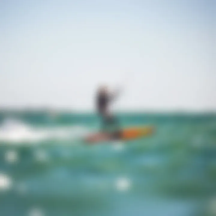 A rider skillfully maneuvering the Fanatic inflatable foil board on water