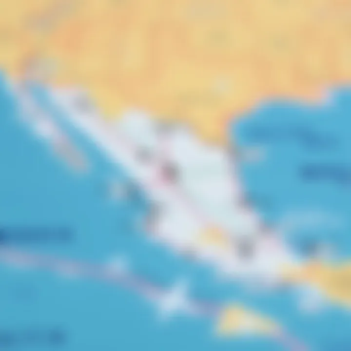 Travel Routes to San Carlos, Mexico Map highlighting various travel routes to San Carlos, Mexico