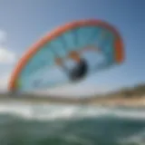 A close-up of Flysurfer kite demonstrating innovative design features