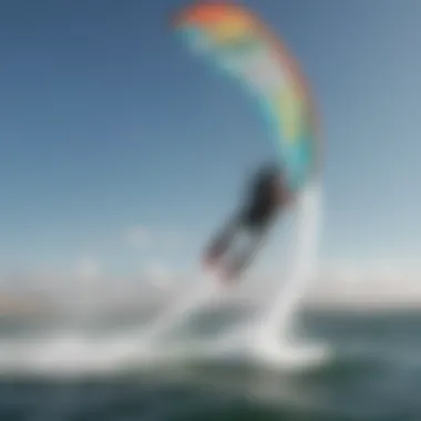 Kiteboarder enjoying the performance of a Flysurfer kite on the water