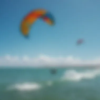 Colorful kites soaring above the clear blue waters of Fortaleza