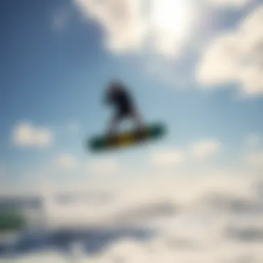 Freestyle Kiteboarding Maneuver Freestyle kiteboarder performing a trick mid-air