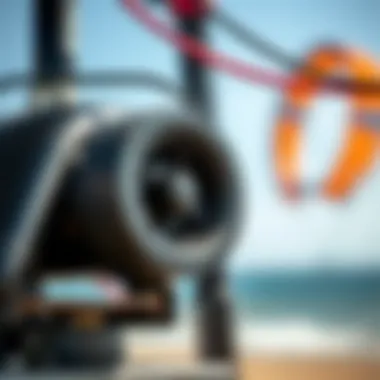 Close-up of a high-performance kite pump