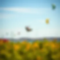 A stunning view of Houghton Lake with kiteboarders enjoying the winds