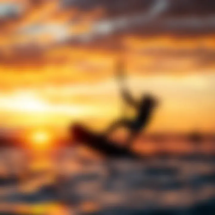 A picturesque sunset over the water, perfect for outdoor sports
