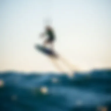 Rider Soaring Above the Waves A dynamic shot of a rider soaring above the waves on a hydrofoil