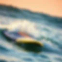 A hydro foil surfboard cutting through water