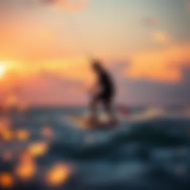 Experience the Thrill of Kiteboarding with Hydrofoil Rider enjoying the Hydrofoil Alpha One at sunset