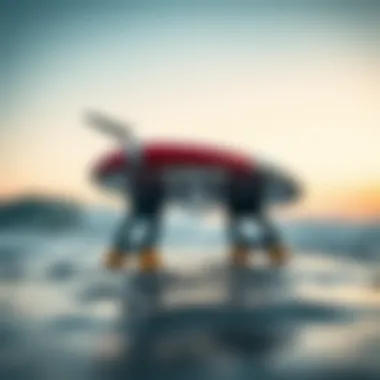 Innovative Hydrofoil Design Close-up view of a hydrofoil design showcasing its unique structure