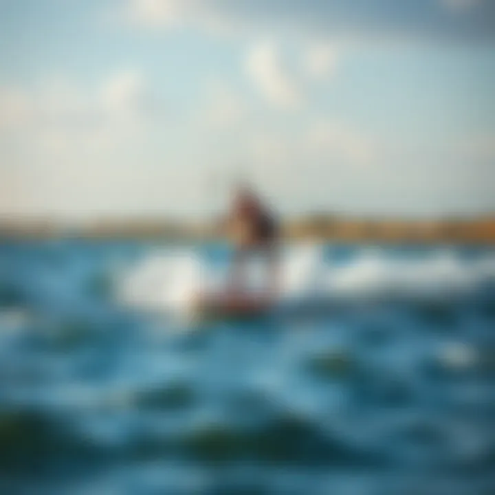 Hydrofoil Surf Board Performance A hydrofoil surf board gliding over the water surface