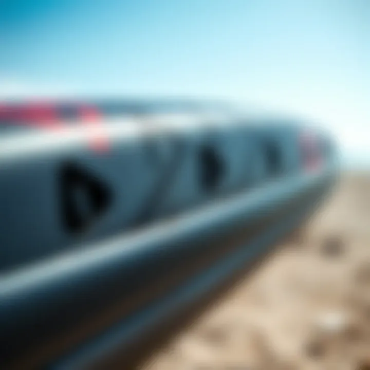 Close-up of advanced materials used in inflatable windsurf foil boards