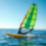 Innovative design of an inflatable windsurf foil board on water