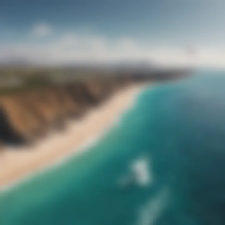 Wide panoramic view of Isla Blanca showcasing its unique coastal landscape