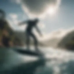 Dynamic jetfoil surfboard gliding above water