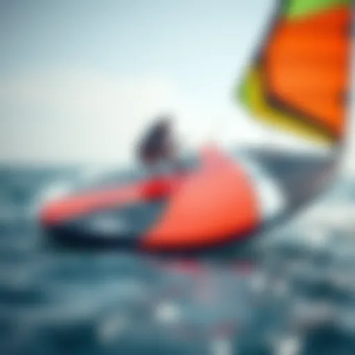 A sleek kite foil board showcasing advanced design features