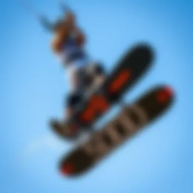 Performing Tricks: Mastering Kite Landboarding Techniques An action shot of a kite landboarder performing an advanced maneuver against a blue sky.