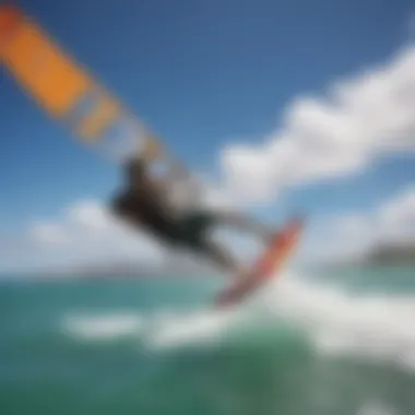 Vibrant kiteboarding scene in Maui