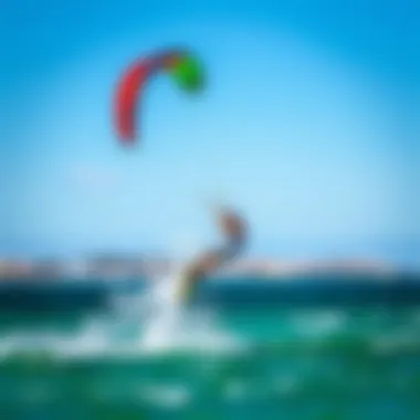 Illustration of kite and rider during a loop slingshot