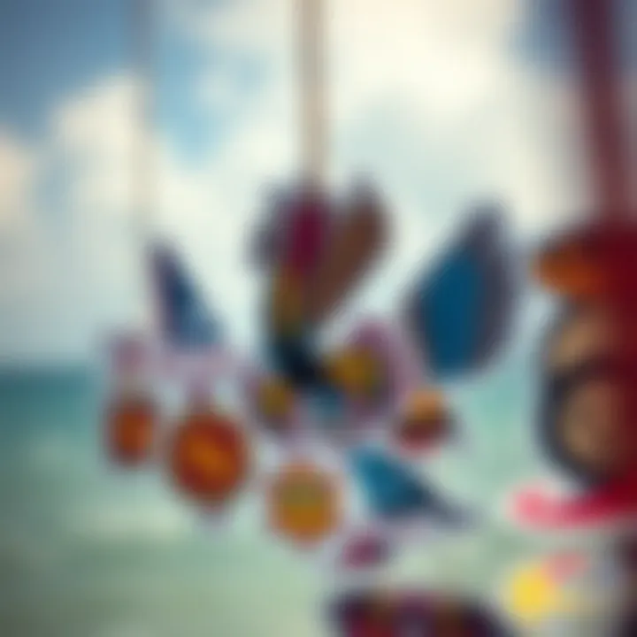 A collection of kite stickers reflecting cultural symbols