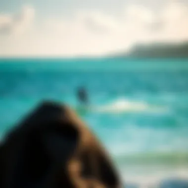 A tranquil beach setting perfect for kite surfing, with gentle winds and clear waters