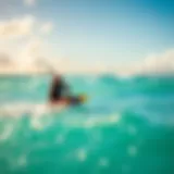 A stunning view of kite surfers riding the waves in Antigua's turquoise waters