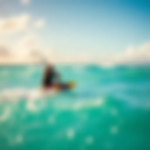 A stunning view of kite surfers riding the waves in Antigua's turquoise waters