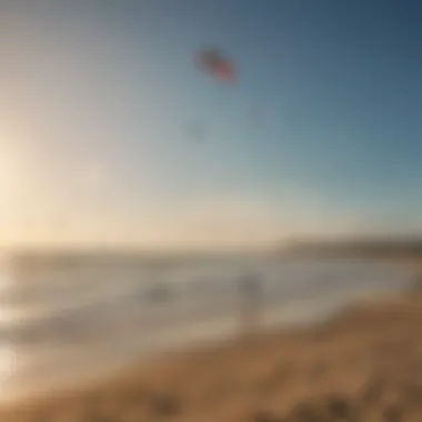 Community gathering of kite surfers enjoying the beach