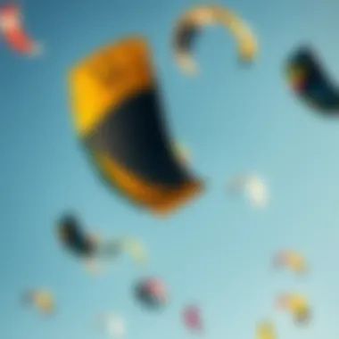 Dazzling Kites in the Sky An array of colorful kites soaring against the blue sky