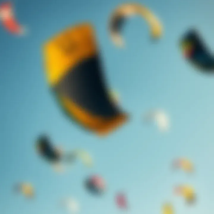 Dazzling Kites in the Sky An array of colorful kites soaring against the blue sky