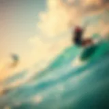 Kite Surfer in Action A vibrant kite surfer gliding over crystal clear waters