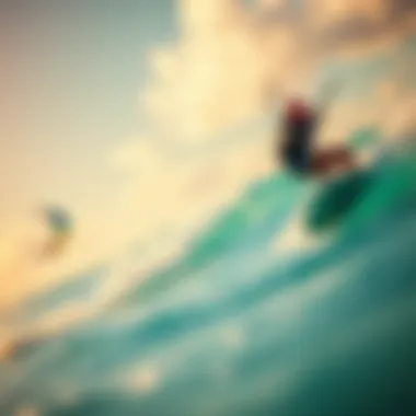 Kite Surfer in Action A vibrant kite surfer gliding over crystal clear waters