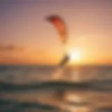 Vibrant kite surfing scene at sunset in Key West