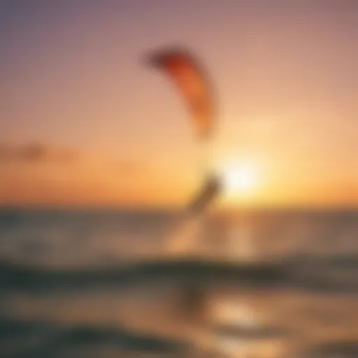 Vibrant kite surfing scene at sunset in Key West