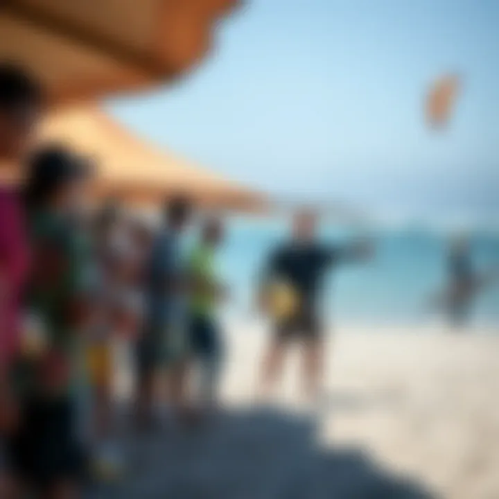 A vibrant kite surfing community gathering