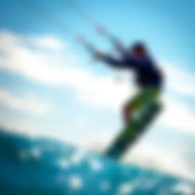 Kiteboarder navigating strong winds on a clear day in Oregon