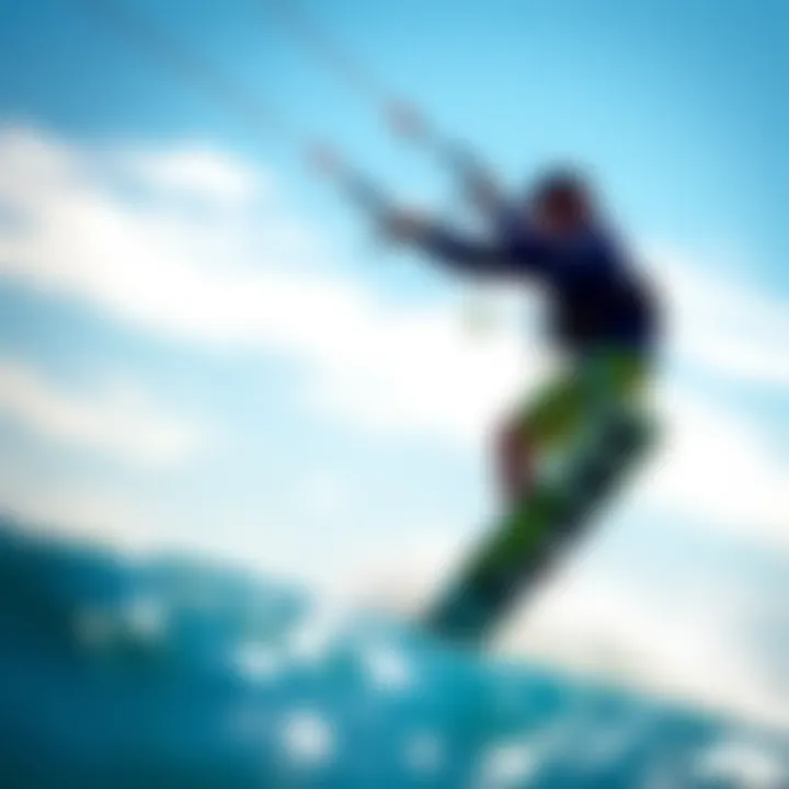 Kiteboarder navigating strong winds on a clear day in Oregon