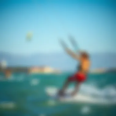 Thriving in Ideal Wind Conditions Kiteboarder enjoying optimal wind conditions on the water