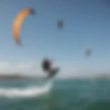 Group of kiteboarding enthusiasts sharing tips and experiences