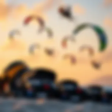 A collage of different kiteboarding package options available